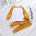 thumbnail image 3 of Kids Boys Girls Cotton Tracksuit Outfit Ribbed Long Sleeve O-neck T-shirt Tops Pants Toddler Baby Boys Girls Clothes Set, 3 of 8