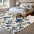 thumbnail image 4 of Blue Flowers Large Area Rugs 8x10 ft Country Watercolor Blue Grey Floral Linen Texture Washable Rug Non Slip Indoor Carpet Absorbent Floor Mat for Living Room Bedroom Dining Room, 4 of 9