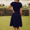 thumbnail image 3 of Daolelai Women's Summer Elegant Retro Sweetheart Neck Short Sleeve A-Line Skirt Work Party Casual Dress, 3 of 5