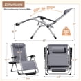 thumbnail image 7 of Homall Oversized Zero Gravity Chair with Removable Thick Cushion, Lawn Patio Reclining Chair Upgraded Alloy Lock and Cup Holder, for Indoor Outdoor, Grey, 7 of 7