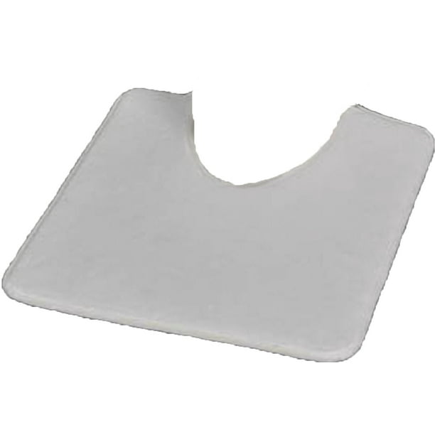 Microfiber Toilet Contour Mat Rug Non Skid 20"L X 20"W White Walmart