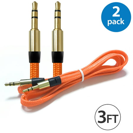 2x Afflux 3.5mm AUX AUXILIARY Cable Male Male Stereo Audio Cord For Android Samsung iPhone iPad iPod PC Computer Laptop Tablet Speaker Home Car System Handheld Game Headset High Quality (Best Graphics Car Game For Android)
