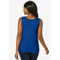 thumbnail image 3 of Jessica London Women's Plus Size Stretch Cotton Horseshoe Neck Tank, 3 of 6
