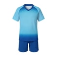 thumbnail image 3 of Avtoify Summer Girls Short Sleeve Round-Neck Shirts Dry Breathable Short Sleeve Top Pocket Shorts 2 Piece Unisex Soccer Outfit for Kids Aged 4-14 Daily Pack, 3 of 10