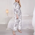 thumbnail image 3 of Picia Lavender Flowers Pattern Women’s Long-Sleeve Sleepwear Set - Soft 2-Piece Loungewear with Pockets, Comfy PJs for Relaxing Nights-Large, 3 of 7