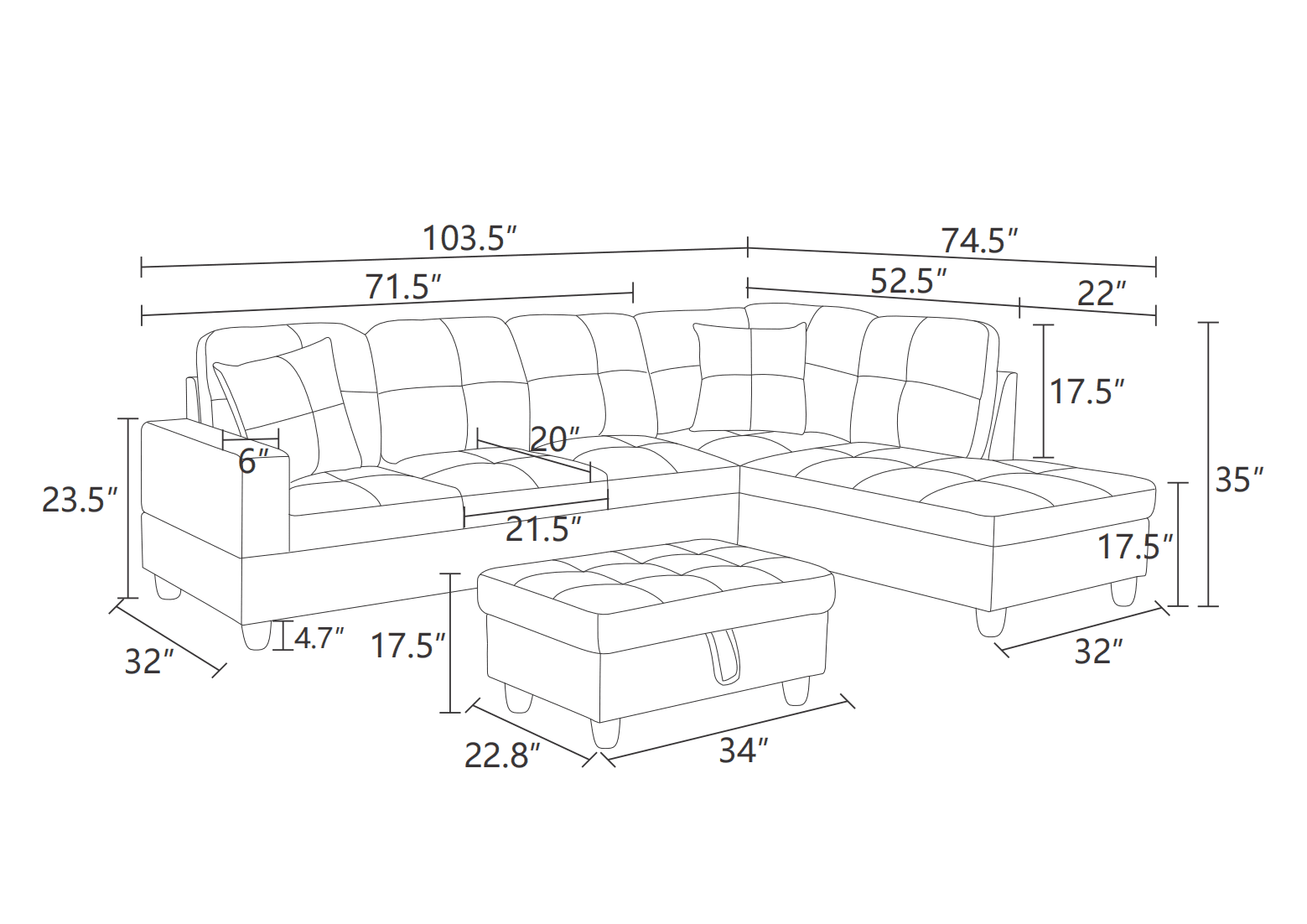 MAYEERTY PU Synthetic Leather 3-Piece Couch Living Room Sofa Set，Silver Green