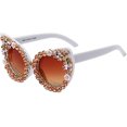 thumbnail image 3 of Gafas de sol de diamantes de gran tamaño para mujer, gafas de sol tipo ojo de gato con diamantes de imitación, 3 of 4