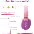 thumbnail image 5 of Kids Headphones, Riwbox CS6 Lightweight Foldable Stereo Headphones Over Ear Corded Headset Sharing Function with Mic and Volume Control Compatible for iPad/iPhone/PC/Kindle/Tablet (Purple&Pink), 5 of 7