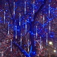 thumbnail image 5 of Meteor Shower Lights, 12 Inch Outdoor Icicles Christmas Lights, 8 Tubes 192 LED Connectable Iciclelights Snow Falling Lights for Xmas Wedding Party Tree Holiday Decor, Blue, 5 of 8