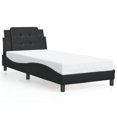 thumbnail image 1 of vidaXL Bed Frame with LED Light Black 100x190 cm Faux Leather, 1 of 5