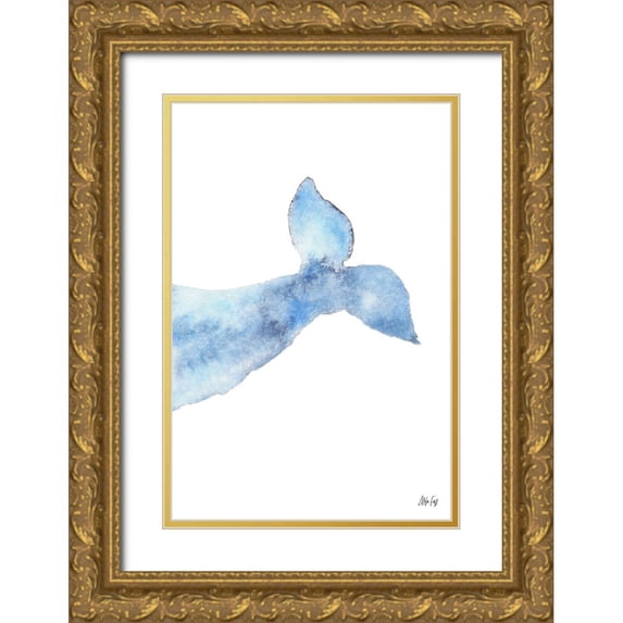 Fay, Mela 23x32 Gold Ornate Wood Framed with Double Matting Museum Art Print Titled - Whale III