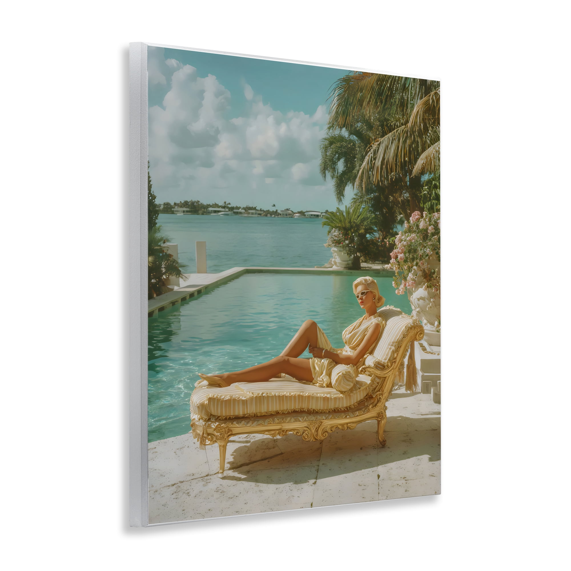 Stupell Industries Vintage Poolside Woman Wall Plaque Art, design by Franklyn Gregory