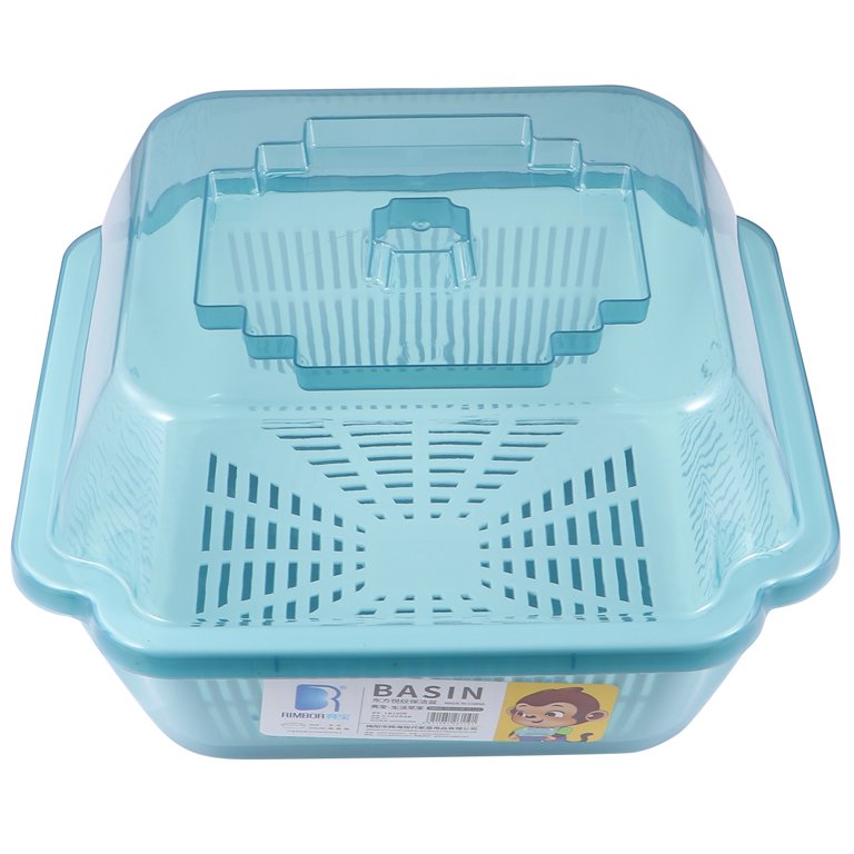 1Pc Kitchen Dish Rack Practical Tableware Box with Lid Water Draining  Storage Shelf 