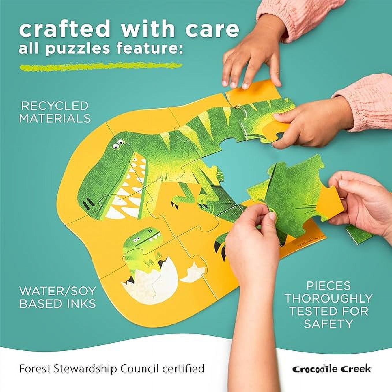 Crocodile Creek 4 pack Jigsaw Puzzle for Kids Ages 5 and Up - Fun and Educational Table or Floor - Heavy-Duty Box for Storage - Vehicles - 13.5" x 18" Finished