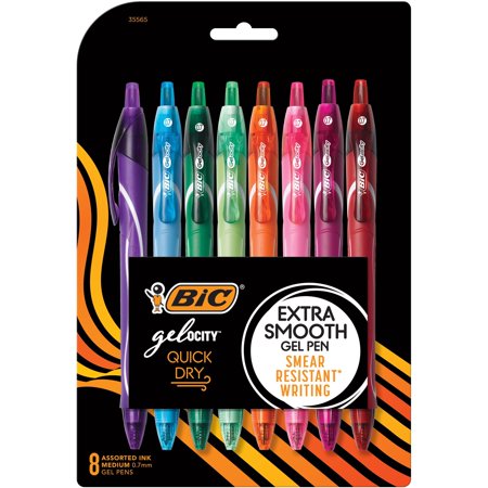 UPC: 0070330355651 | BIC Gel-ocity Quick Dry Assorted Colors Gel Pens  Medium Point (0.7mm)  8-Count Pack  Retractable Gel Pens With Comfortable Full Grip  Colors may vary
