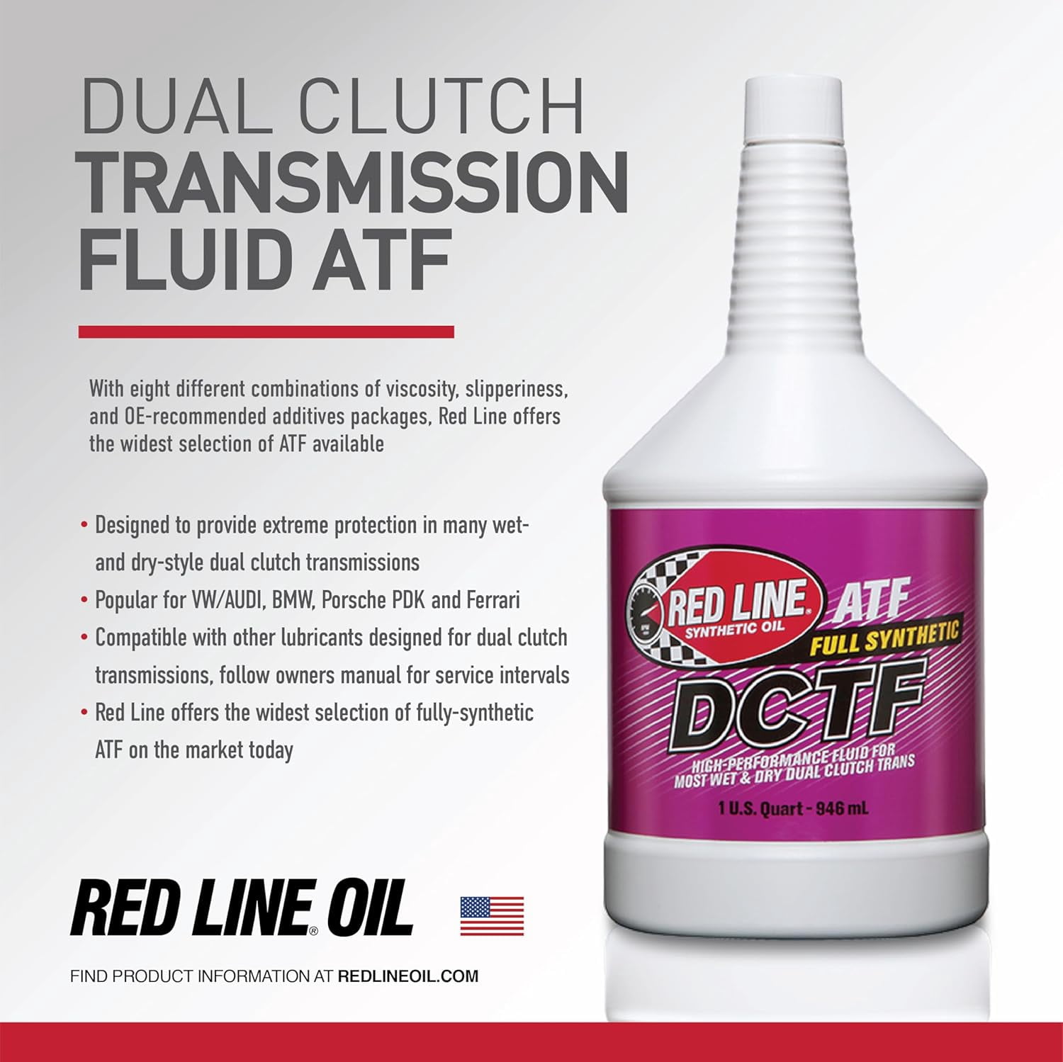 Red Line 31004 Full Synthetic High Performance Dual Clutch Transmission Fluid (DCTF) - 1 Quart
