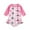 Hot Pink, variant on Hienoo Girls One-Piece Swimsuit Doughnut Prints Long Sleeve Rashguard Bathing Suit