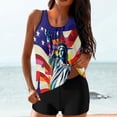 thumbnail image 3 of WREESH Women's Patriotic Tankini Swimsuit High-Waisted Two-Piece 4th of July Print Summer Swimwear Red, 3 of 6