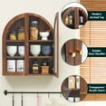 thumbnail image 5 of Wirrytor Walnut Arched Wall Cabinet with Glass Door, Hanging Bathroom Shelf, Medicine Wall Mounted Cupboard, Farmhouse Over the Toilet Cabinet, 5 of 8