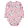thumbnail image 2 of WIBACKER Baby Girls' 100% Cotton Long Sleeve Print Bodysuit 6 9 12 18 24 Months, Pack of 2, Unicorn+Sunflower, 2 of 10