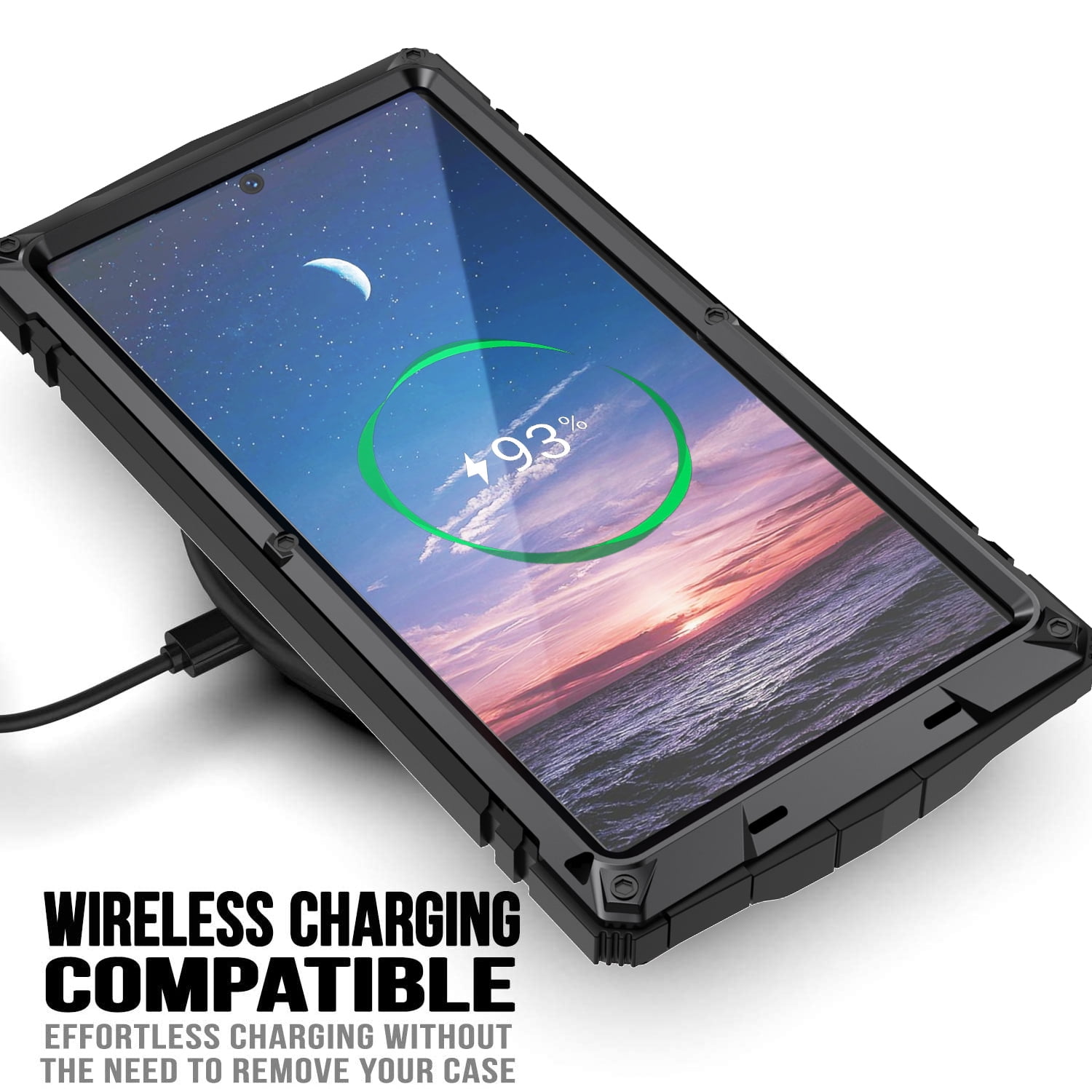 Samsung S24 Ultra Rugged Full-Body Case, Metal Bumper Built-in Screen Protector&Kickstand,Dustproof Drop-Proof,Full Body Protection Heavy Duty Military Cover For Samsung Galaxy S24 Ultra, Black