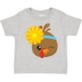 thumbnail image 3 of Inktastic Thanksgiving Turkey, Turkey With Sunflower Boys or Girls Toddler T-Shirt, 3 of 5