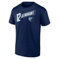 thumbnail image 2 of Men's Ja Morant Navy Memphis Grizzlies Full-Court Press Name & Number T-Shirt, 2 of 3