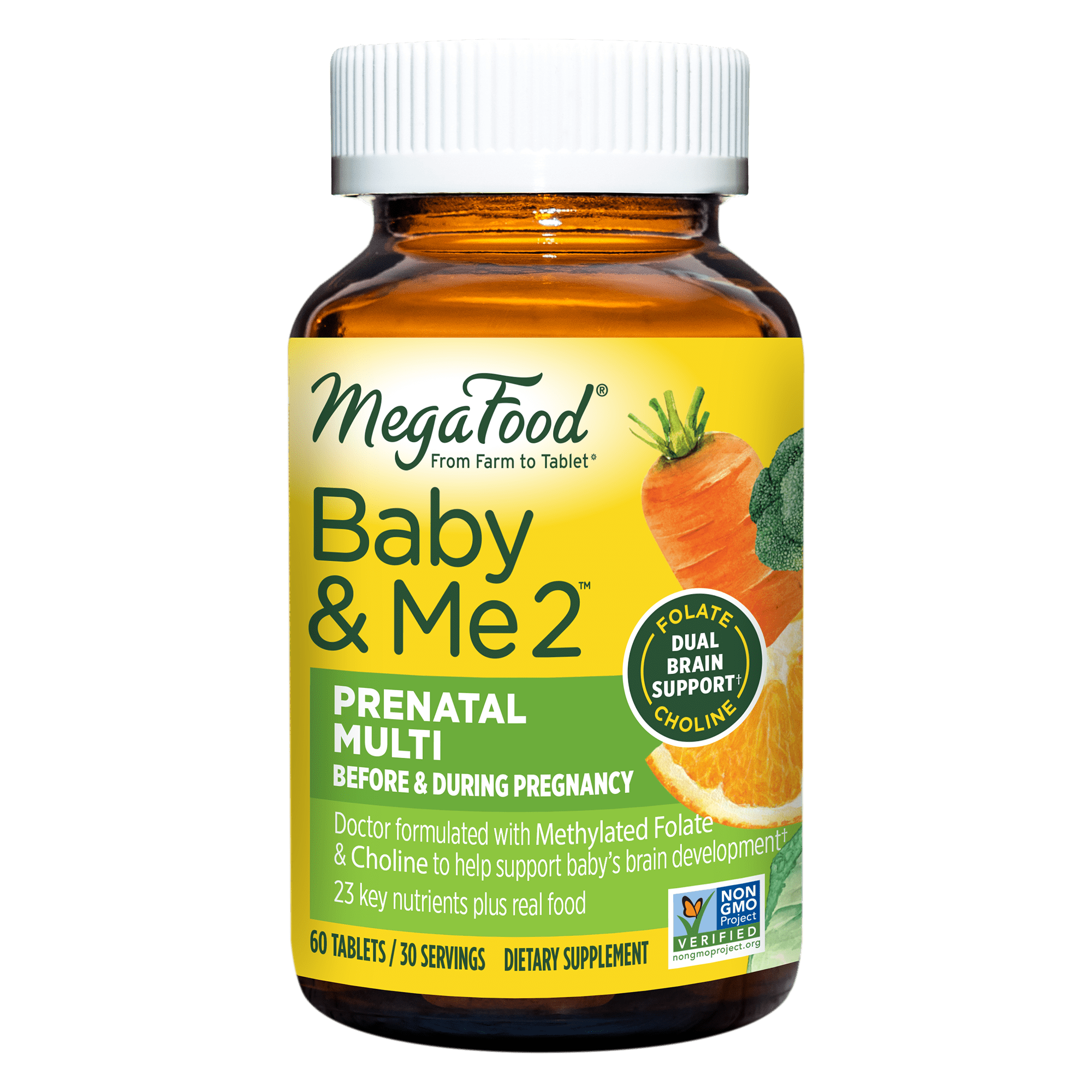 MegaFood Baby & Me 2 Prenatal Vitamin and Minerals Vitamins for Women