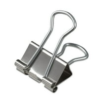 Universal UNV11240 Binder Clips with Storage Tub - Small, Silver (40/Pack)