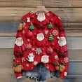 thumbnail image 4 of WTOBBY Women's Christmas Print Knit Sweater, Long Sleeve Pullover with Holiday Designs, Cozy and Fashionable for Seasonal and Casual Wear,Red 2XL, 4 of 5