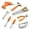 Orange, variant on Oioii Simulation Repair Tool Model Kit, Complete Cognition Tool Set with Drill Screwdriver Wrench Pliers Hand Saw,Educational Hands-on Play Toy for Early Tool Cognition,Orange