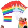 thumbnail image 1 of AIEX 20pcs Rainbow Small Flags with 20pcs Rods, Vigorous Colored Gay Pride Banner Lesbian Pride Flag LGBTQ Mini, 1 of 5