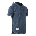 thumbnail image 4 of ZIMEGO Men's Color Block Short Sleeve Pullover Pocket Hiphop Thin Hoodie Shirt, 4 of 6