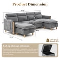 thumbnail image 2 of Villeston 4-Seat Sectional Sofa with 2 Ottomans,U Shaped Sofa Couch with Storage Ottomans and Side Pockets, Oversized Modern Chenille Sofa Couch for Living Room,Gray, 2 of 6