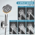 thumbnail image 3 of Harigal 10 Inch Coverage High Pressure Rain Shower Head Combo,  Wide Rainfall & 5 Spray Handheld Shower with Adjustable Extension Arm, Dual Anti-Clog Nozzles for Ultimate Shower Experience, Silver, 3 of 10