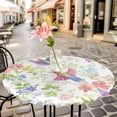 thumbnail image 3 of Flower Bird Elastic Fitted Round Table Cover Spring Scenery Waterproof Outdoor Tablecloth for Holiday Party, Picnic, Patio & Dining Fits Tables Up to 36"-44", 3 of 8