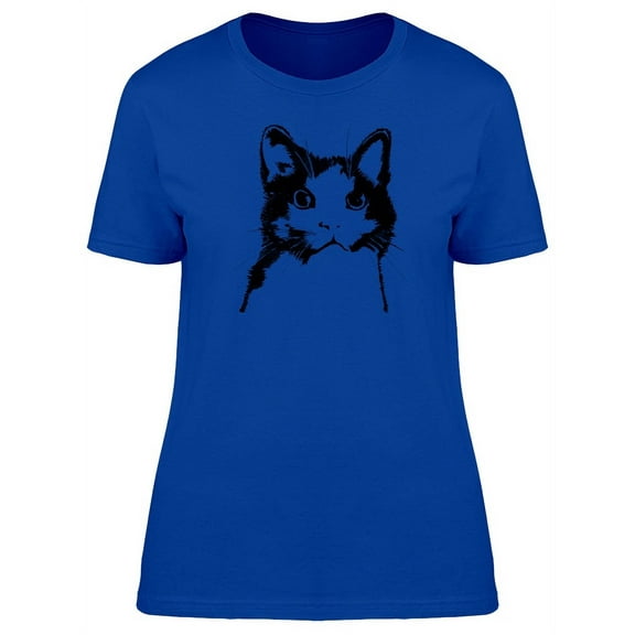 Suprised Cat Silhouette T-Shirt Women -Image by Shutterstock, Female Small