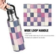thumbnail image 4 of Yayeee 33oz Insulated Water Bottle Double Wall Stainless Steel with Flip Straw Lid, Pink and Purple Plaid Pattern, 4 of 7