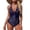Navy, variant on Women's One-Piece Solid Color Athletic Bikini Swimsuit, Sporty Fit for Swimming & Beach, Sleek Womens Bikini Swimsuits for Training,Blue S