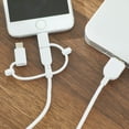 thumbnail image 3 of onn 3ft 3-in-1 Charging Cable, USB-A to micro-USB/Lightning/USB-C, White - Compatible with iPhone, Samsung Galaxy, Note, Pixel Devices, iPad, Airpods and more, 3 of 6