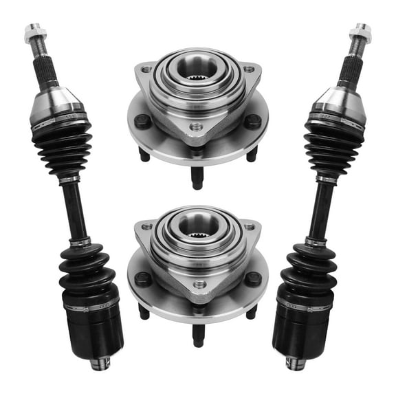 AutoShack Front CV Axle Shaft Wheel Hub Bearing Assemblies without ABS | Replacement for 2005-2007 Pontiac G6 | 4-PC