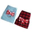 thumbnail image 4 of Nimomo Sangle de Poitrine Corde de Traction pour Petits Animaux Sangle de Poitrine Grille Rouge + Rayures Bleues 2 Pcs(TP), 4 of 8