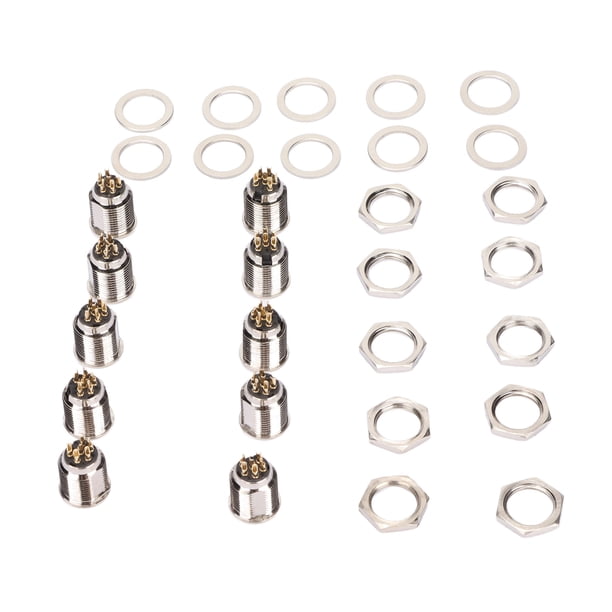 Conector macho XLR Bling Bling juego de 10 conectores de metal de 6 pines