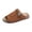 Brown, variant on Domuza Arch Support Sandals for Women Wide Width Slip On Slides, Dressy Platform Wedge Walking Sandals for Summer Black 5.5(EU-36)