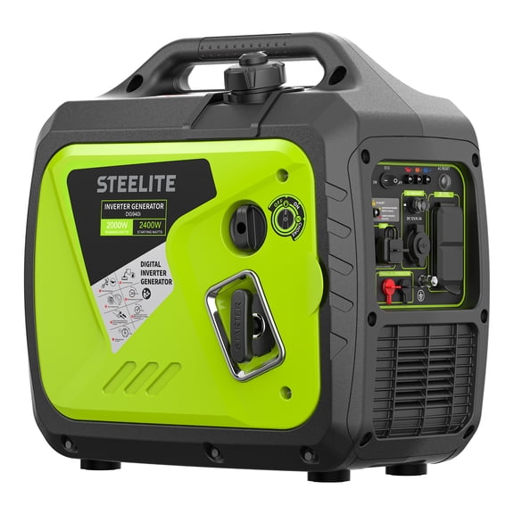 Steelite 2400W Portable Inverter Generator, Gas Powered Generator with ECO Mode, Parallel Capability, CO Sensor, EPA Compliant, Lightweight for Home Backup & Outdoor