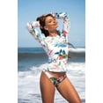 thumbnail image 5 of Floral Print Split Pullover Long Sleeve Rash Guard, 5 of 8