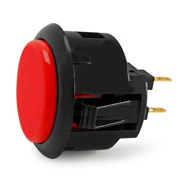Seitruly Botón pulsador Multi colores Durable On Off Arcade Switch Restablecimiento automático Fácil de instalar Accesorio de juego Videojuegos y accesorios negro rojo