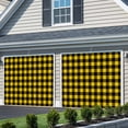 thumbnail image 3 of Black Yellow Plaid Garage Door Cover Banner 7 x 16 FT, Retro Country Buffalo Check Gingham Garage Door Curtains Backdrop with Grommets for Indoor Outdoor Wall Party Porch Yard Decorations Background, 3 of 9