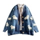 thumbnail image 1 of Mujeres Casual Manga Larga Raya Patchwork Largo Cardigan Tops Blusa Abrigo Fridja  BV0+1336, 1 of 5