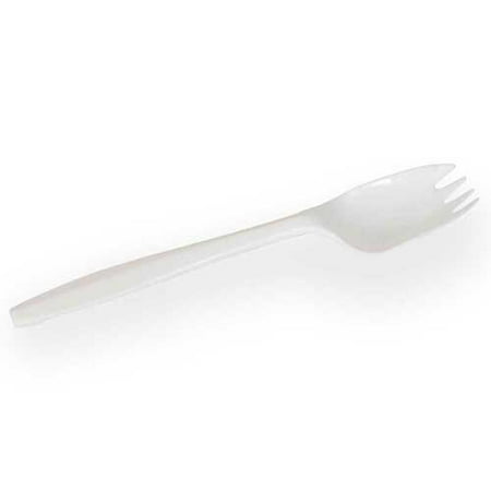 Smartstock Medium Weight White Polypropylene Spork Refills, White -- 960 per case.
